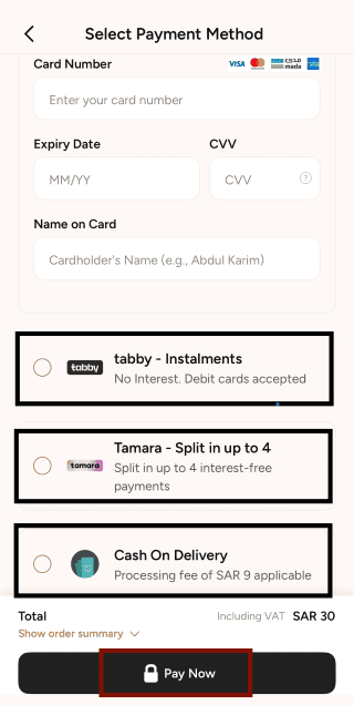Payment Methods in the Max Fashion App